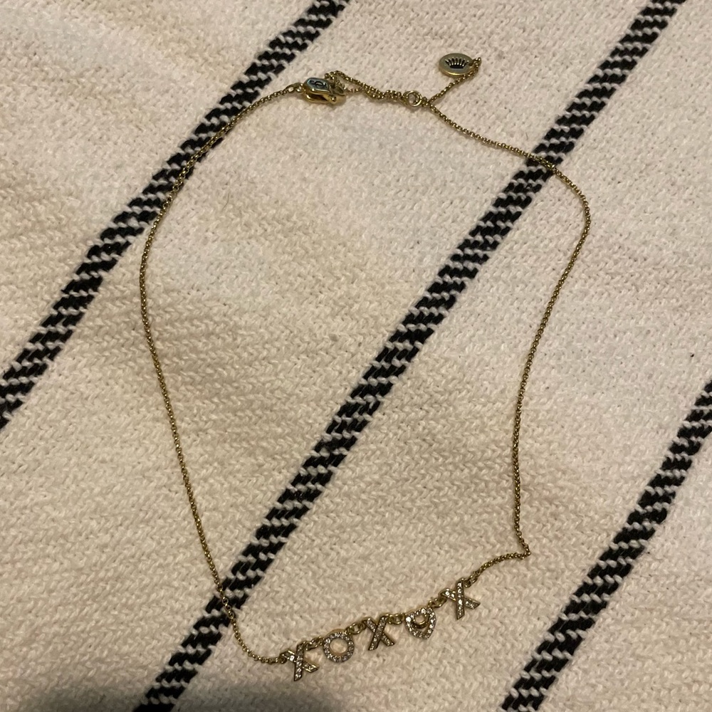 Juicy Couture XOXO Gold Pave Necklace